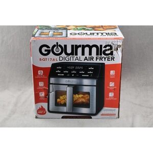 Gourmia 8 Qt Digital Air Fryer Black Stainless Steel FryForce 360 Kitchen